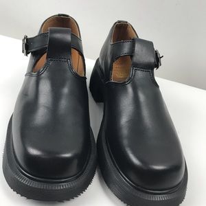Doc Martens T Strap One Buckle Blk Airwair Sz UK4